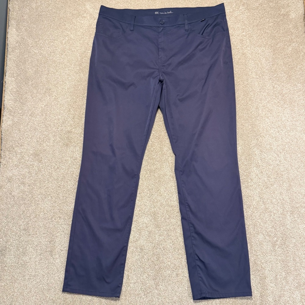 TravisMathew Golf Pants Mens 38 Blue Performance Five Pocket Polyester